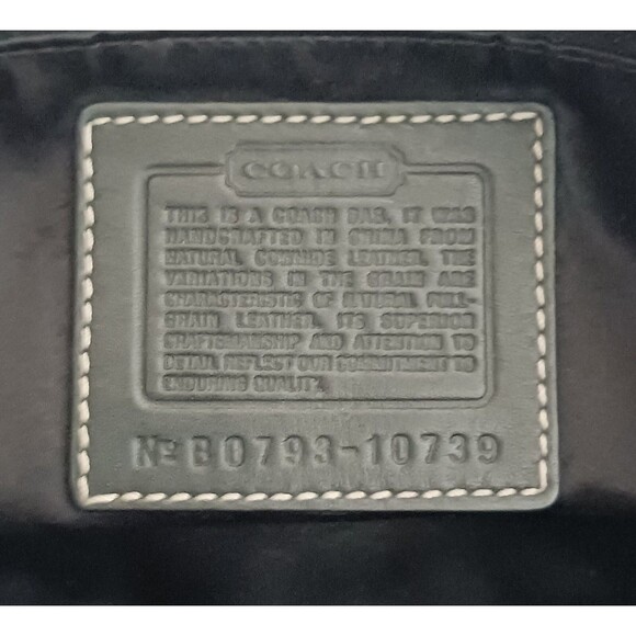 Coach Y2K Blk Leather Hobo Sufflette 10739 White Contrast Stitching - Picture 10 of 11